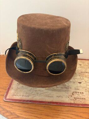Spirit Halloween Steampunk Top Hat with Goggles